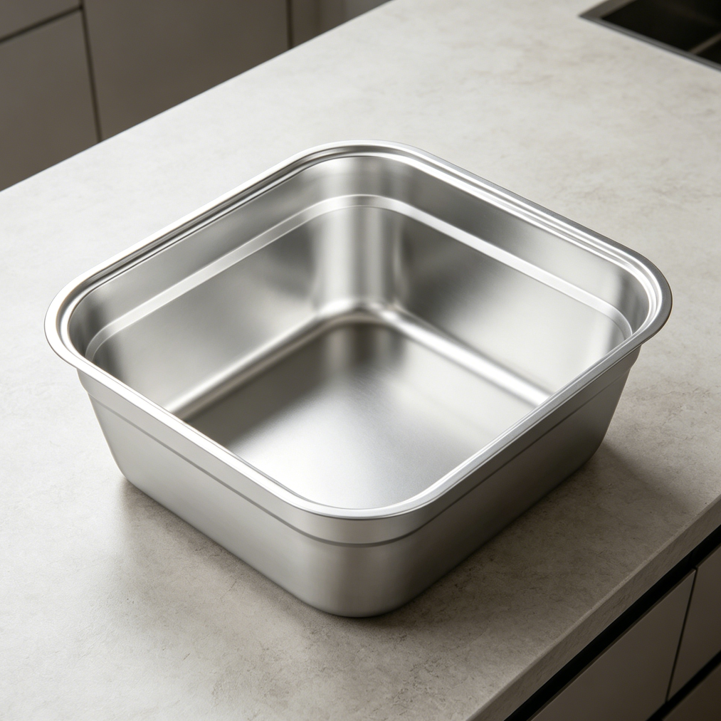 Stainless Steel Large Square Dish Tub